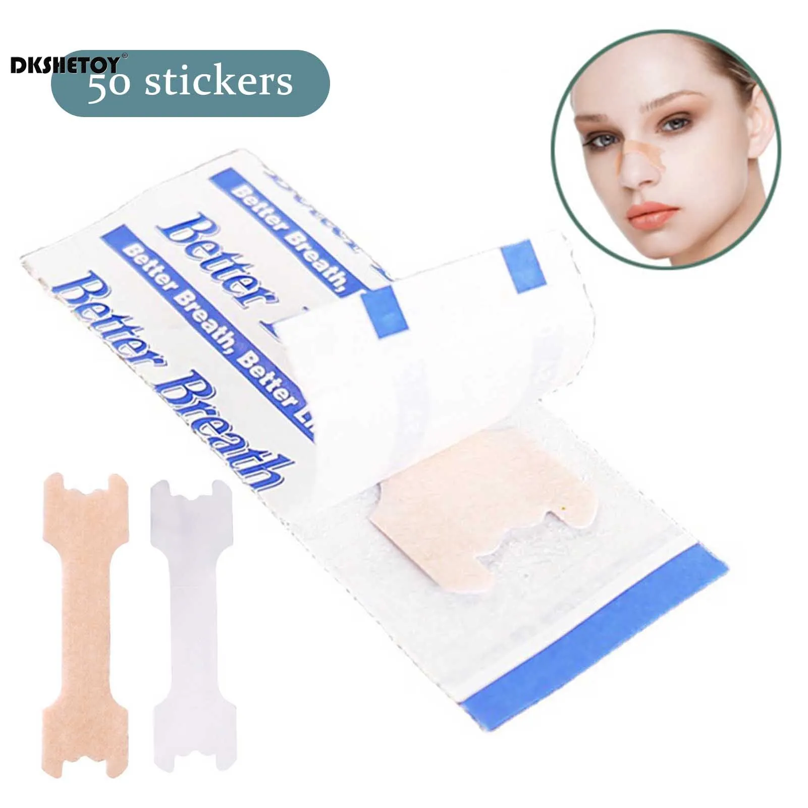 50pcs Anti Snoring Nasal Strips anti-Snoring devices Breathe Nose Strip Right Way Stop snore tape Health Care Sleeping Well