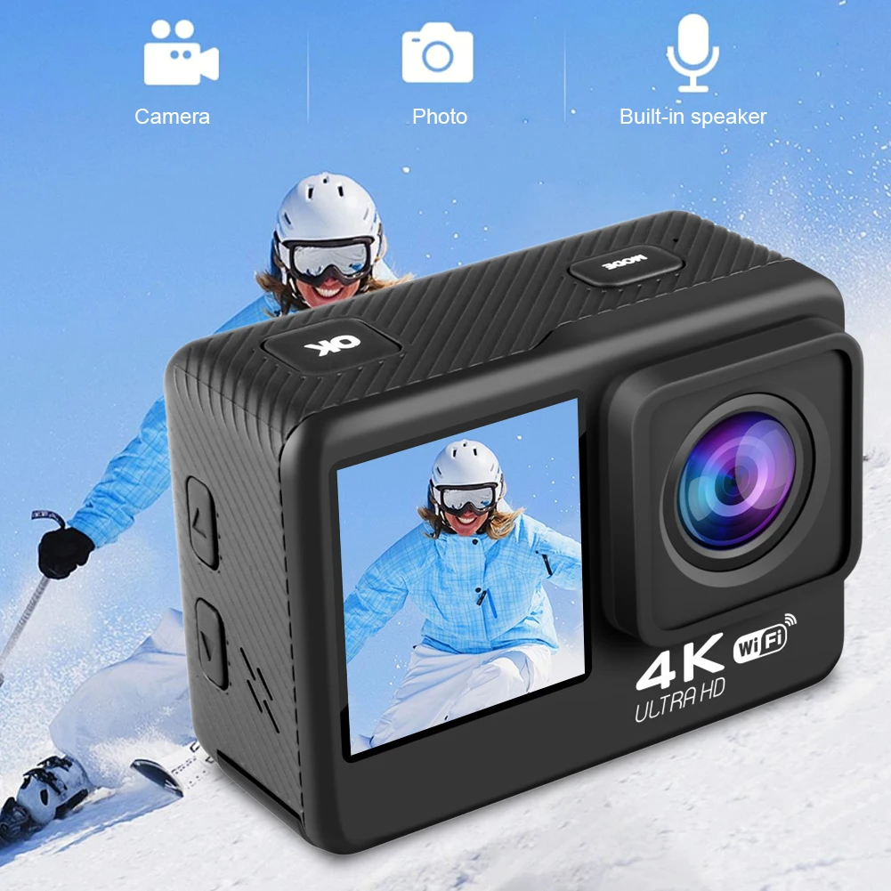 

4K UHD Bicycle Video Recording Camera 1080P 30FPS 2.0 Inch IPS Screen Video Camera Anti-Shake Underwater Camera 30M Waterproof