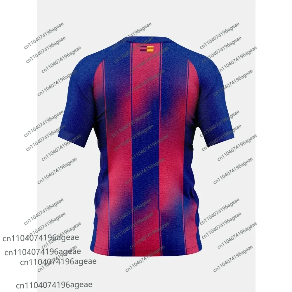 25-26 يامال رقم 10 المنزل قمصان كرة القدم تي شيرت ثلاثية الأبعاد مطبوعة قصيرة الأكمام تي شيرت رياضي نفس الكبار والأطفال