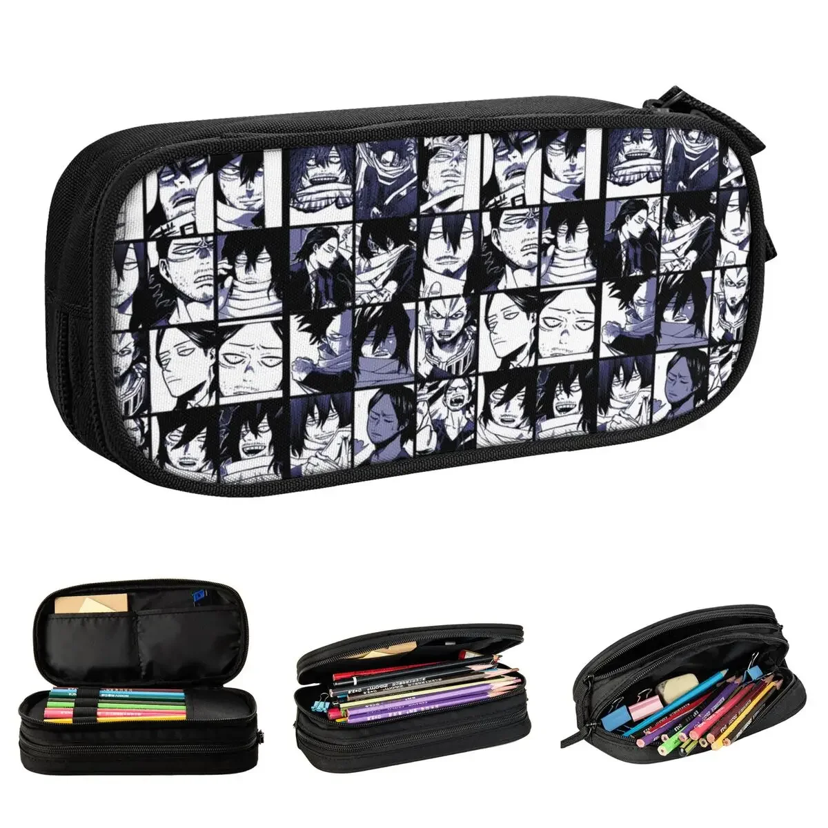 

My Hero Academia Aizawa Shota Collage Pencil Case Pencilcases Pen for Student Big Capacity Bag Students School Zipper Stationery