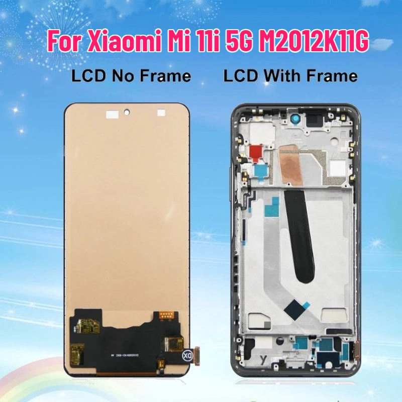 

6.67" OLED LCD for Xiaomi Mi 11i 5G M2012K11G LCD Display Touh Screen Digitizer Assembly Replacement