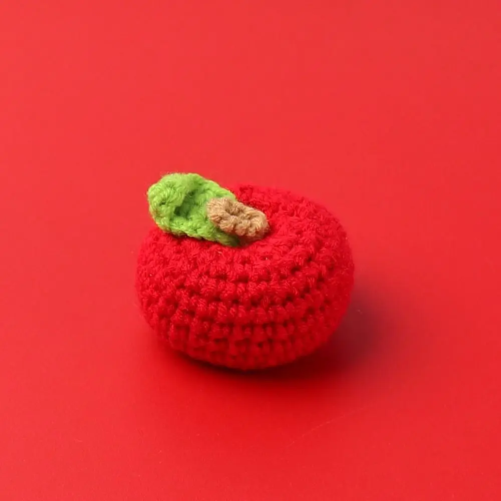 Cartoon Wool Cute Fruit Orange Sunflower Knitted Strawberry Fruits Knitting Supplies Artificial Fruit
