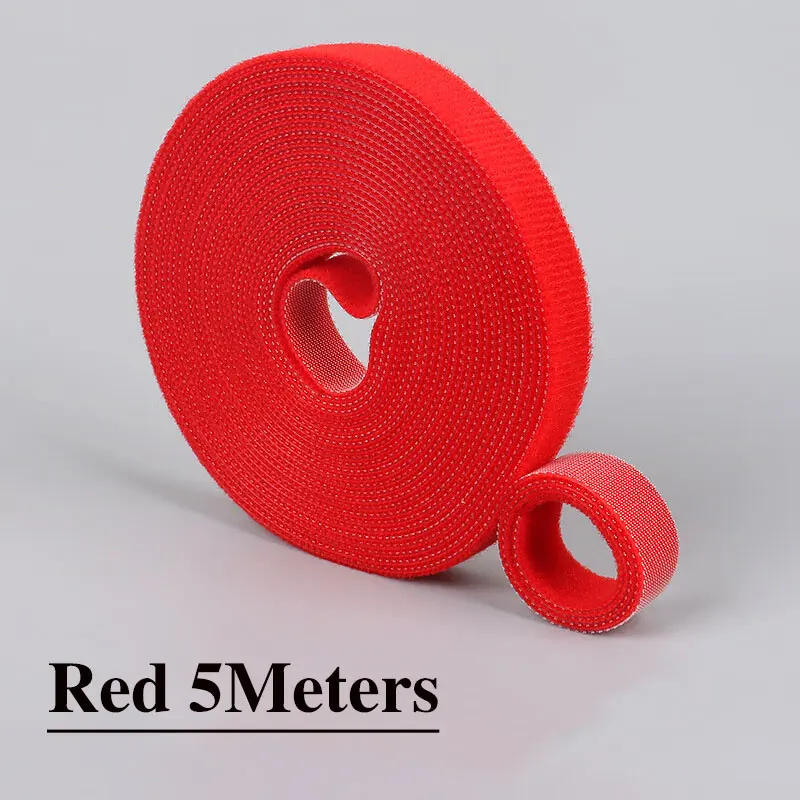 5M/Rolle 10/15/20/25/30/50mm Doppelseitiges Klettband Wiederverwendbares Befestigungsband Kabelbinder für DIY Heim Büro Kabelbündelung
