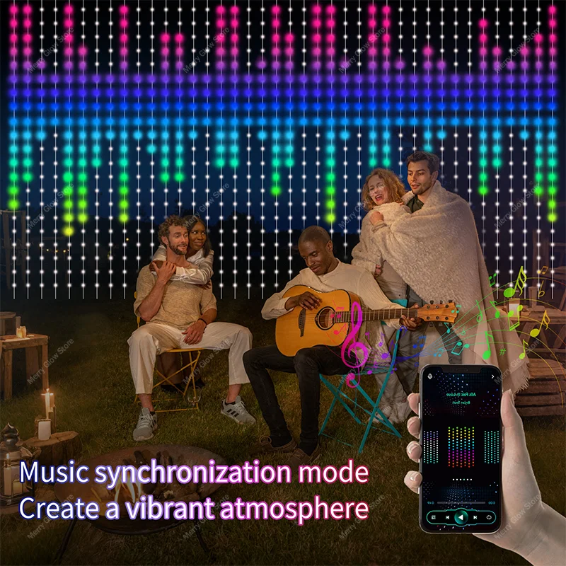 ترقية 400 المصابيح أضواء الستار الذكية تغيير لون الجنية الستار ضوء الموسيقى مزامنة للداخلية/الخارجية مهرجان الهالوين ديكور