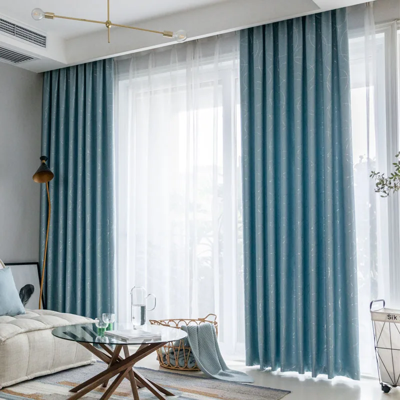 Nordic Minimalist Silver Hot Pressed Curtains Thickened Double-sided Velvet Shading Heat-insulating Bedroom Living Room Curtains