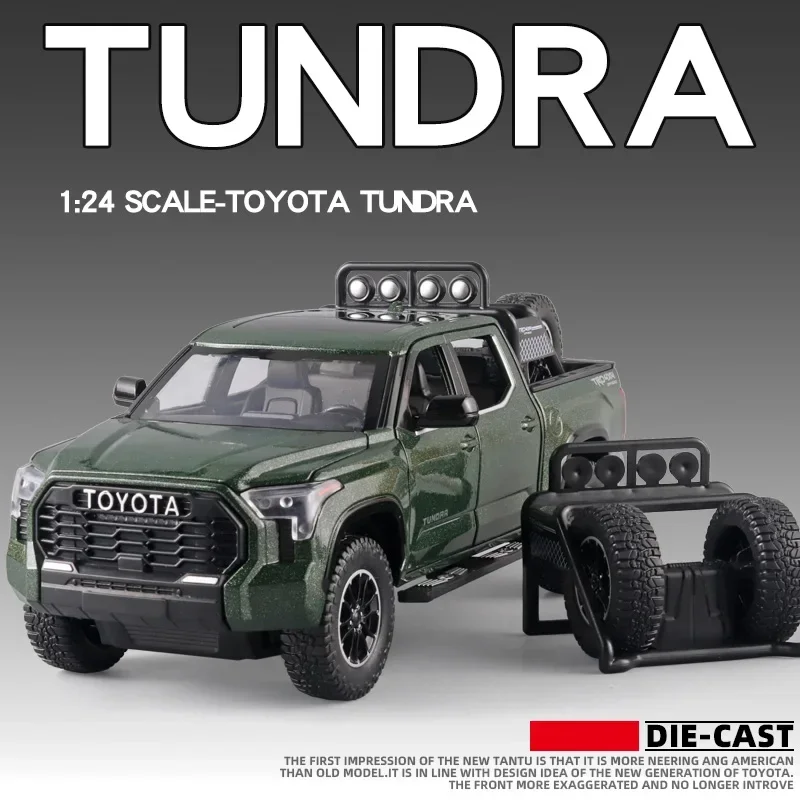 1:24 Toyota Tundra SUV Model Car Diecast Miniature Metal Car Off-Road Vehicle Collection Sound Light Children Toy For Kids A591