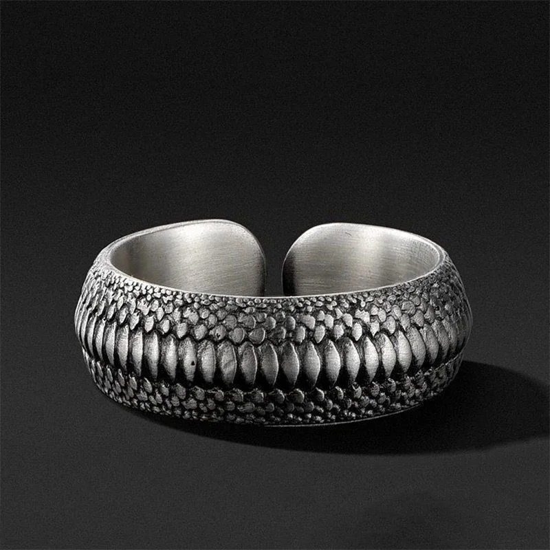 

NEW Dragon Scale Retro Ring Men's Vintage Ethnic Style Dragon Primordial Year Index Finger Ring Gift Trendy Hand Jewelry for Men