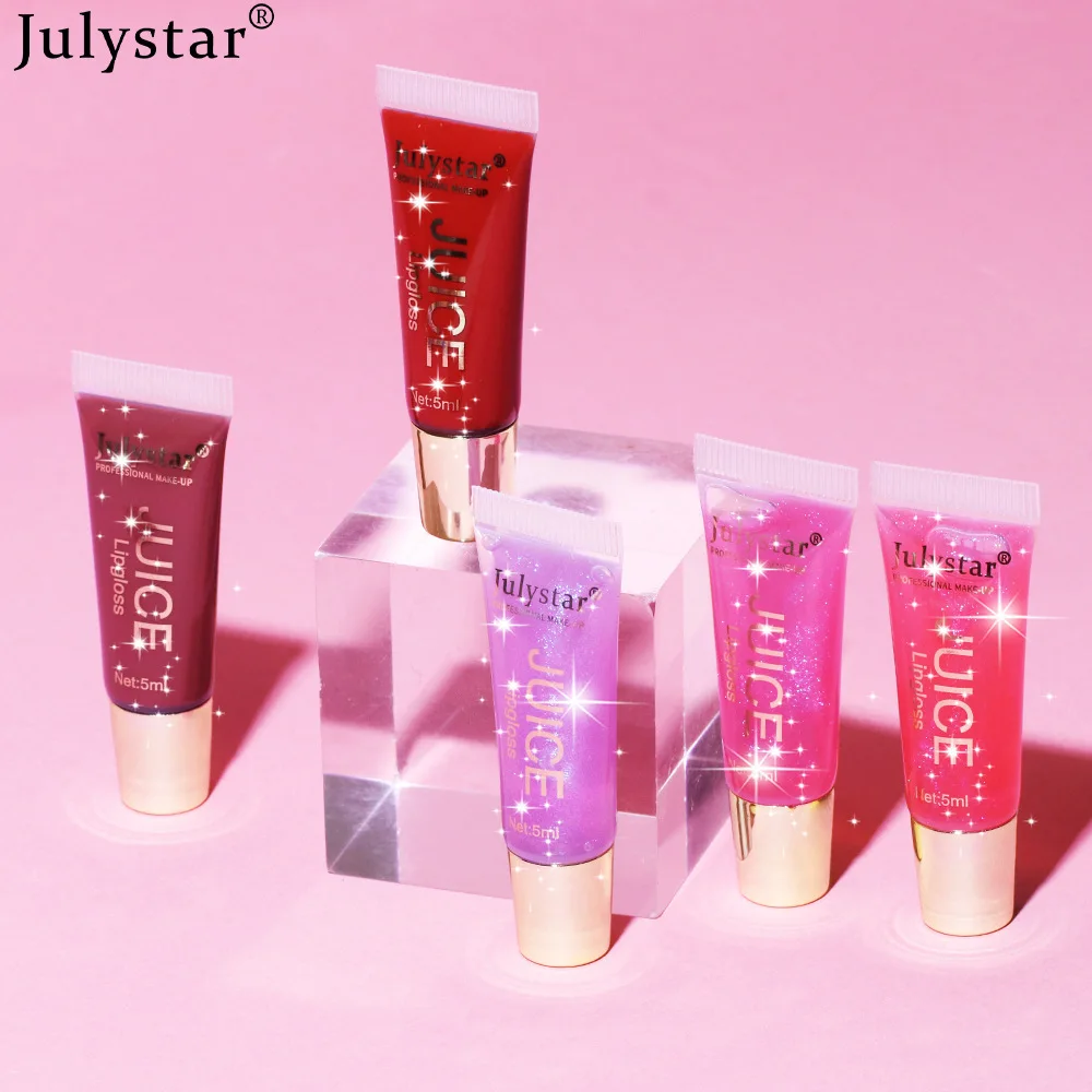 Julystar měkké trubice lippe glazura lippe lesklý hydratační  lippe balzám průhledná barva lippe rozjasňující ženské líčení lippe kosmetický