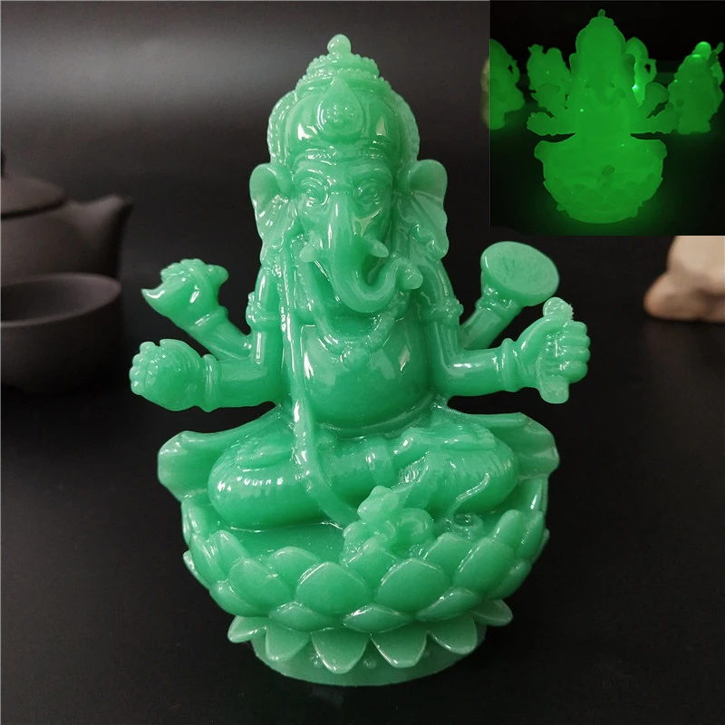 Bronzefarbene Lord Ganesha Buddha-Statue Ornamente Elefantengott-Skulptur aus Harz Figuren zur Heimdekoration Große Buddha-Statuen – Detail 10