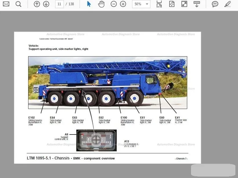 متجر Liebherr Crane اليدوي والأسلاك Digram وتعليمات التشغيل