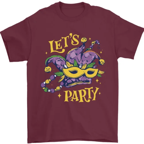 Mardi Gras Lets Party Mens T-Shirt 100% Cotton