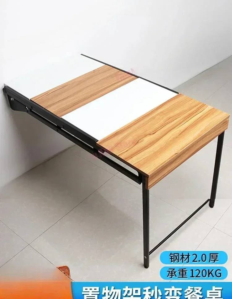 

Small unit multifunctional wall mounted folding table wall table dining table telescopic storage rack balcony hanging