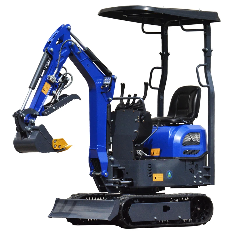 Mini escavatore da 1 tonnellata Bagger Strumenti agricoli Attrezzature agricole Escavatore per uso domestico per trincea e dragaggio Cina personalizzata