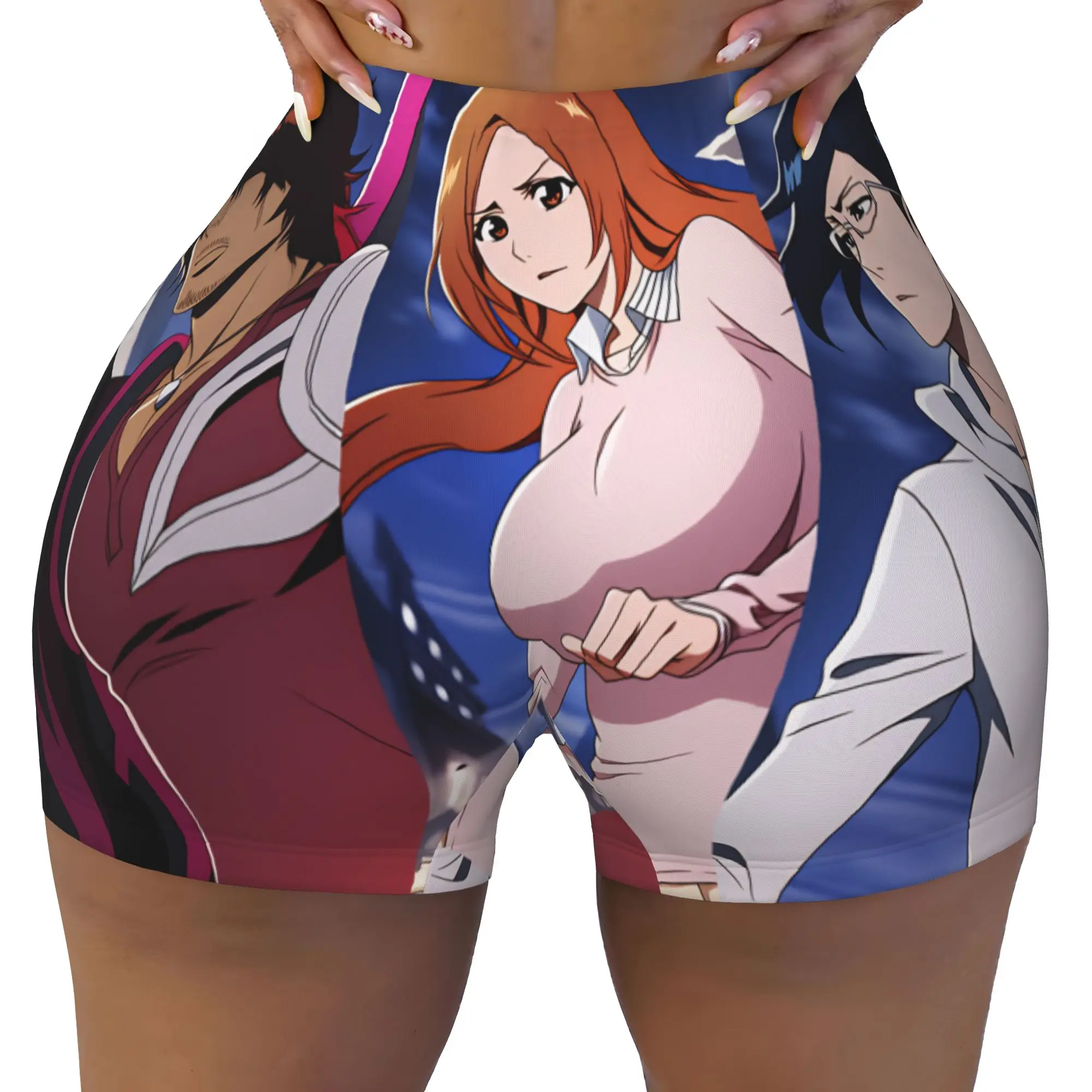 Bleach Uryu Ishida Ichigo Kurosaki Pantalones Cortos Deportivos para Mujer, Estilo Ciclista, para Correr, Yoga y Gimnasio, Yasutora Sado Chad