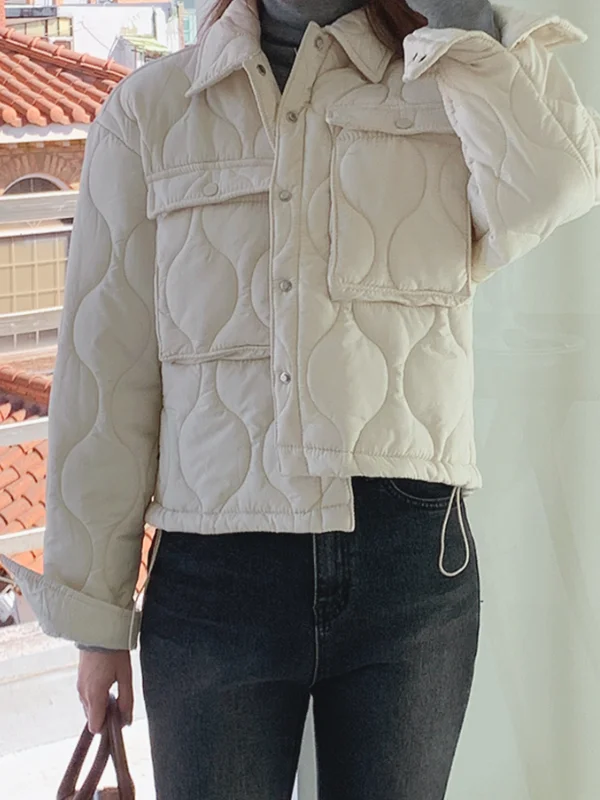 

Korean Sle Soft id Pattern Cotton Work Jaet Women's Outerwear Long Sve Thiened Street Sle Loose Fit Winter Coat