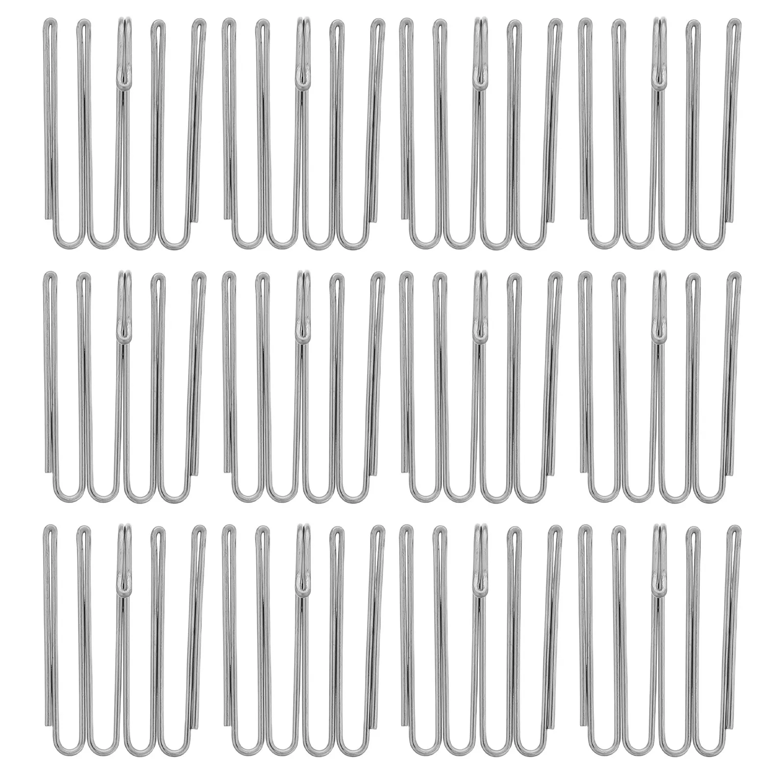 12Pcs Four Prong Curtain Accessory Hooks Hanging Pinch Pleat Pins Install Silver Fixing Replacement Holders For Window Drapes