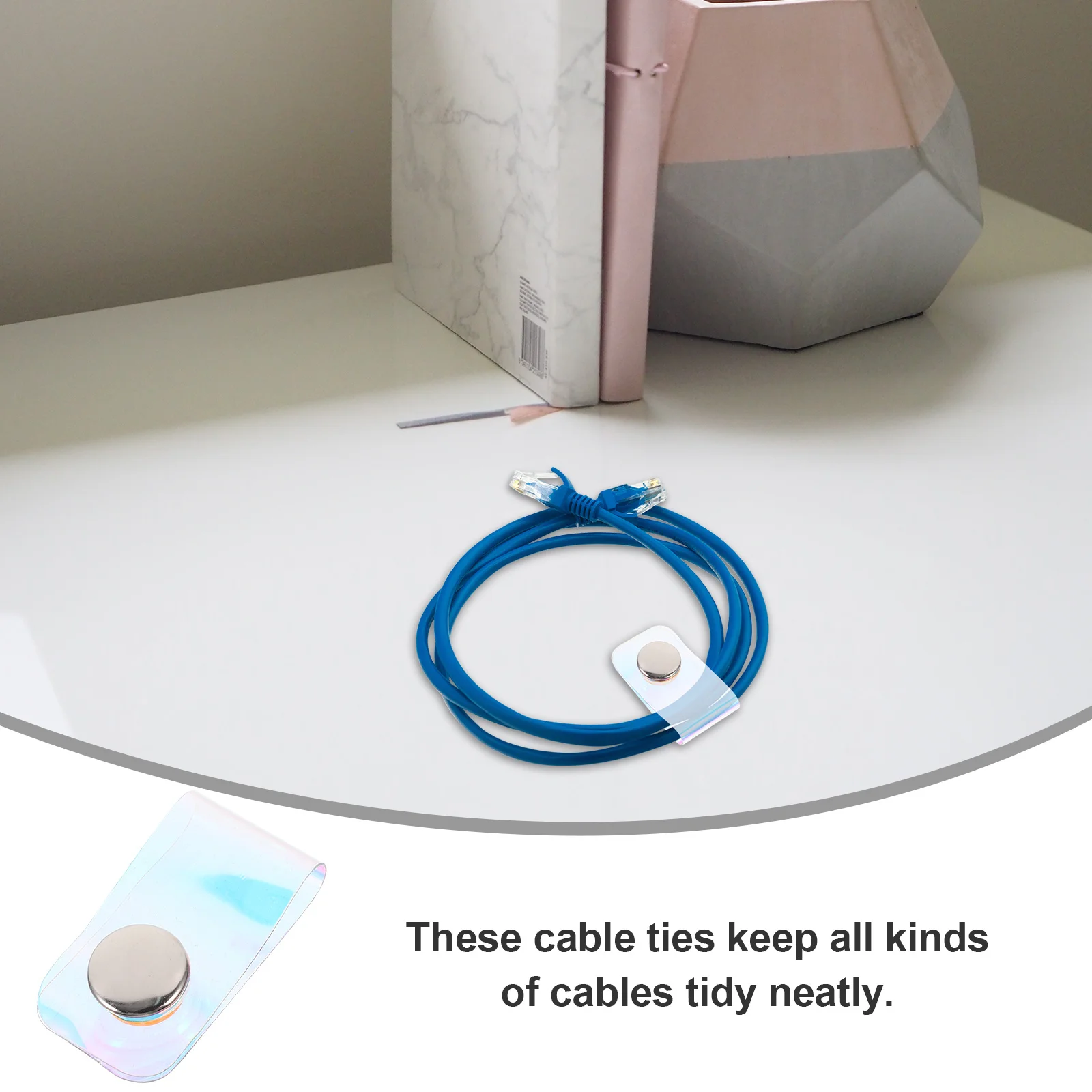 

15Pcs Premium Material Snap Fastener Cable Ties Cord Organizer Tidy Neatly Travel Accessories Line Storage Clip