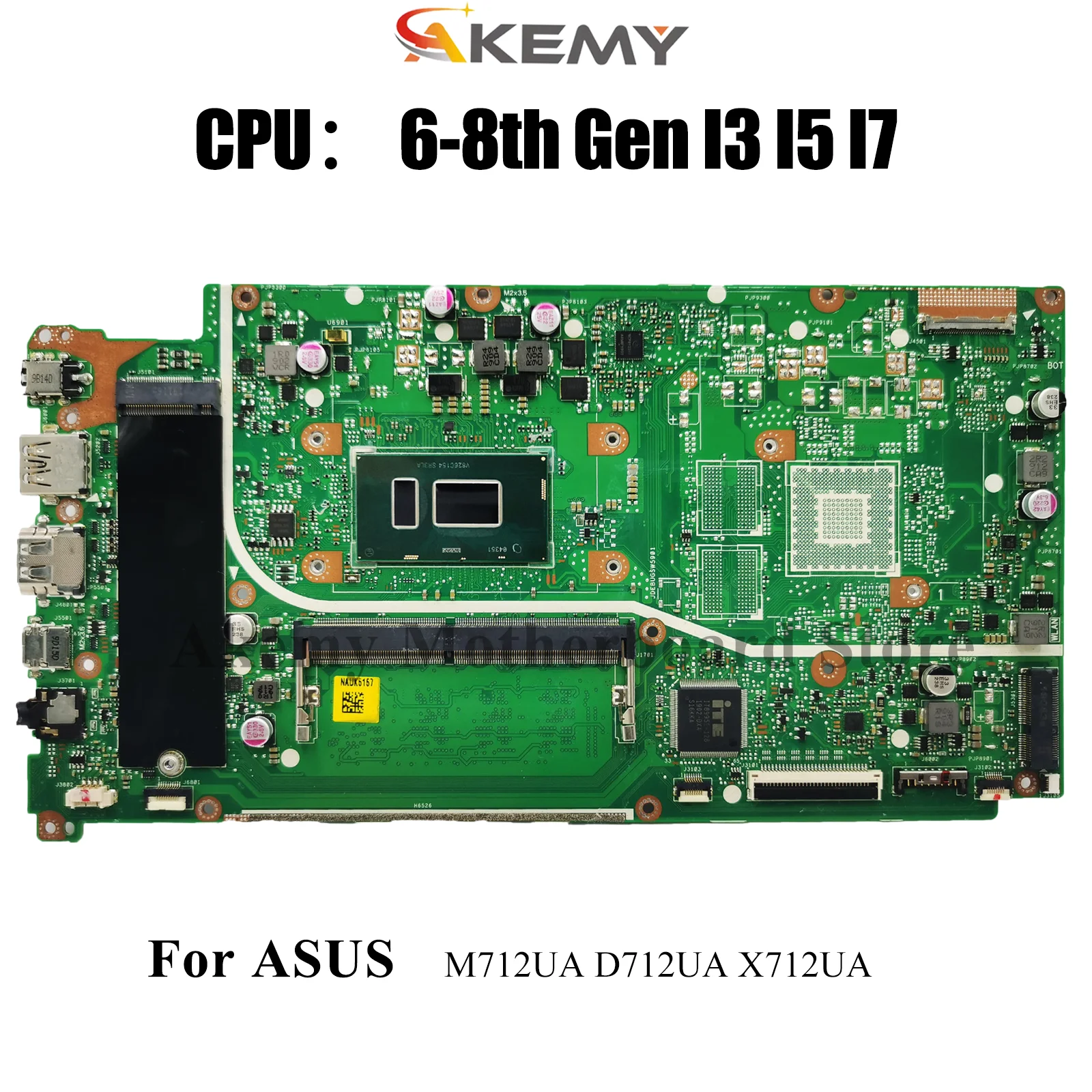 

X712UA Laptop Motherboard For ASUS VivoBook X712UA X712U M712UA D712UA Notebook Mainboard With I3 I5 I7 CPU 100% tests OK stk