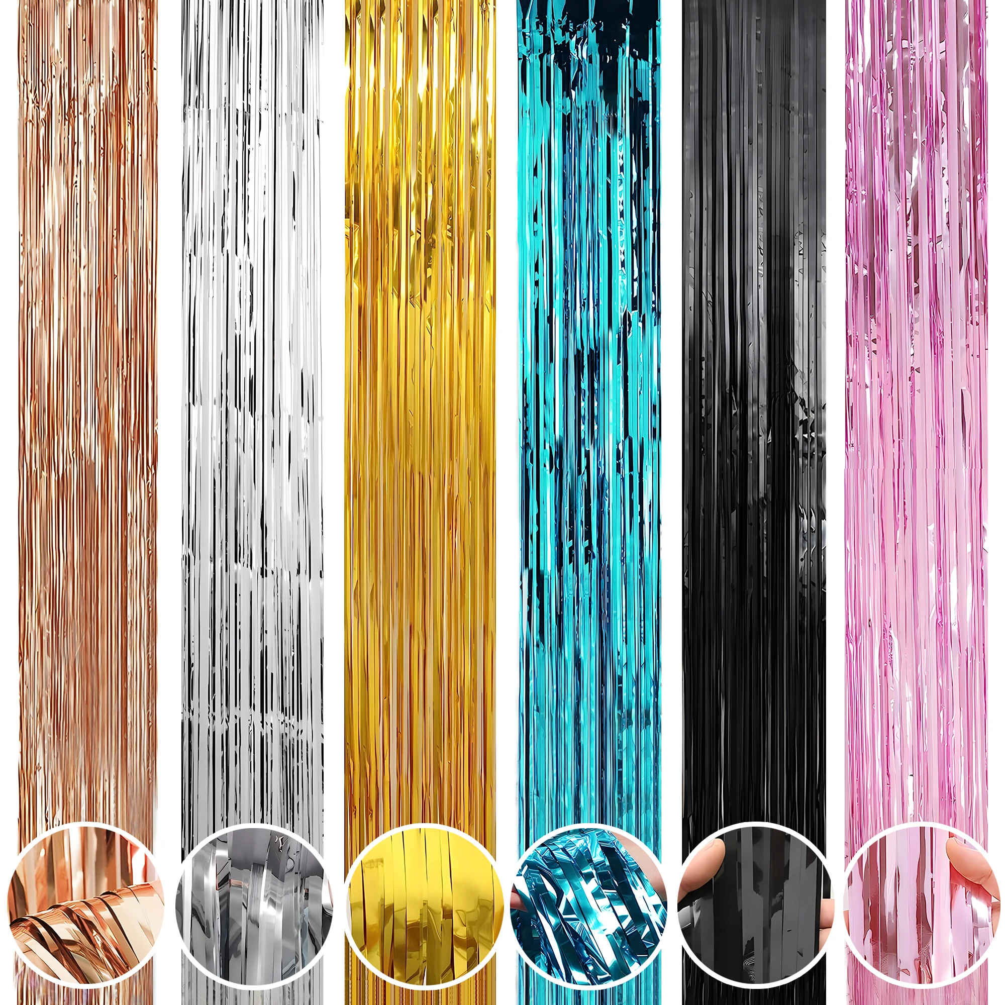 Foil Fringe Curtains Party Glitter Tinsel Streamer Background Decorations For Wedding  Birthday 1mx2.44 m