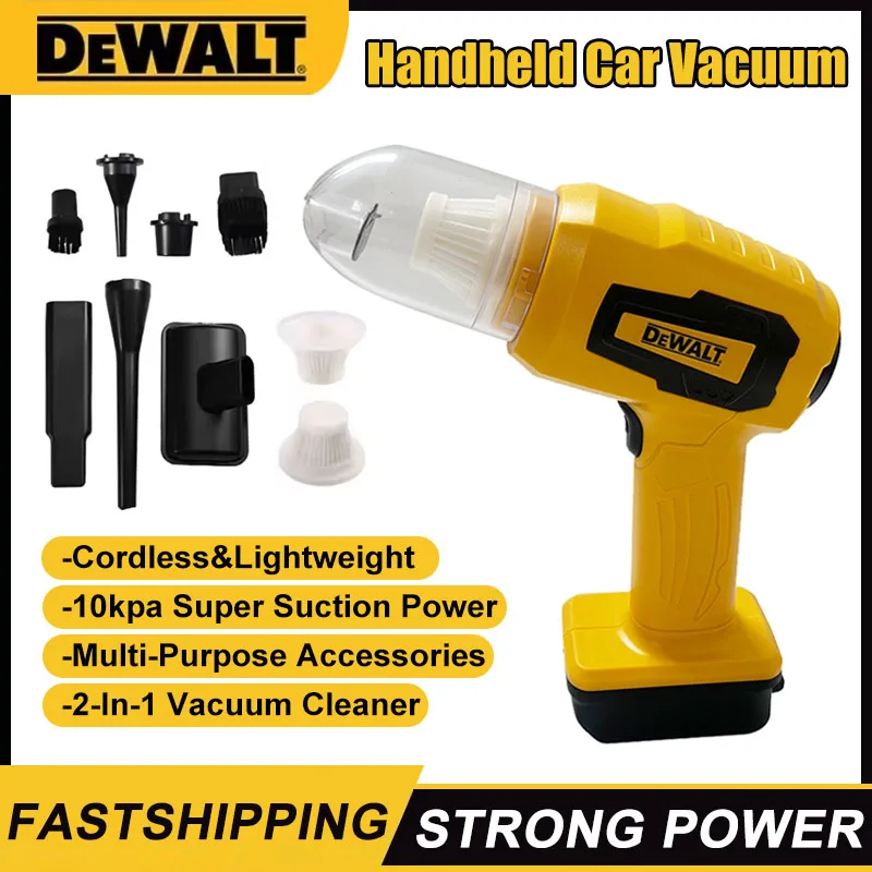 

DEWALT Handheld Car Vacuum Cleaner 10Kpa Cordless Dust Collect Machine Andair Blower Power Tool 18V 20V Battery