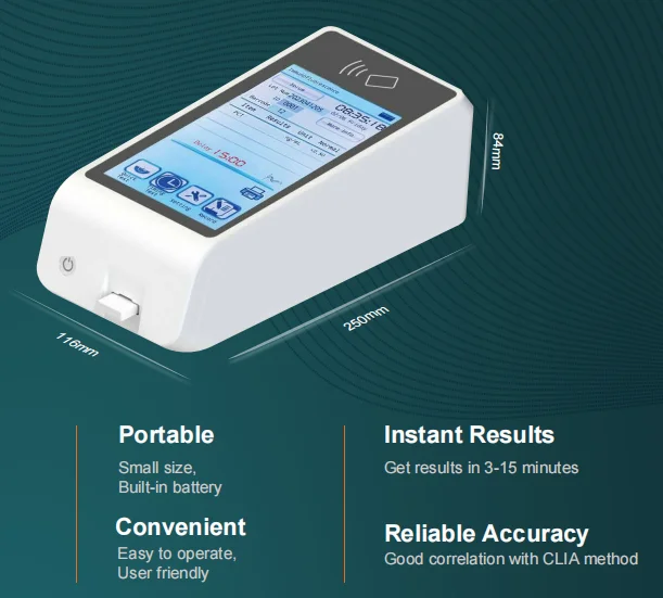 Portable poct Fluorescence Immunoassay Analyzer HBA1C FT3 FT4 PSA