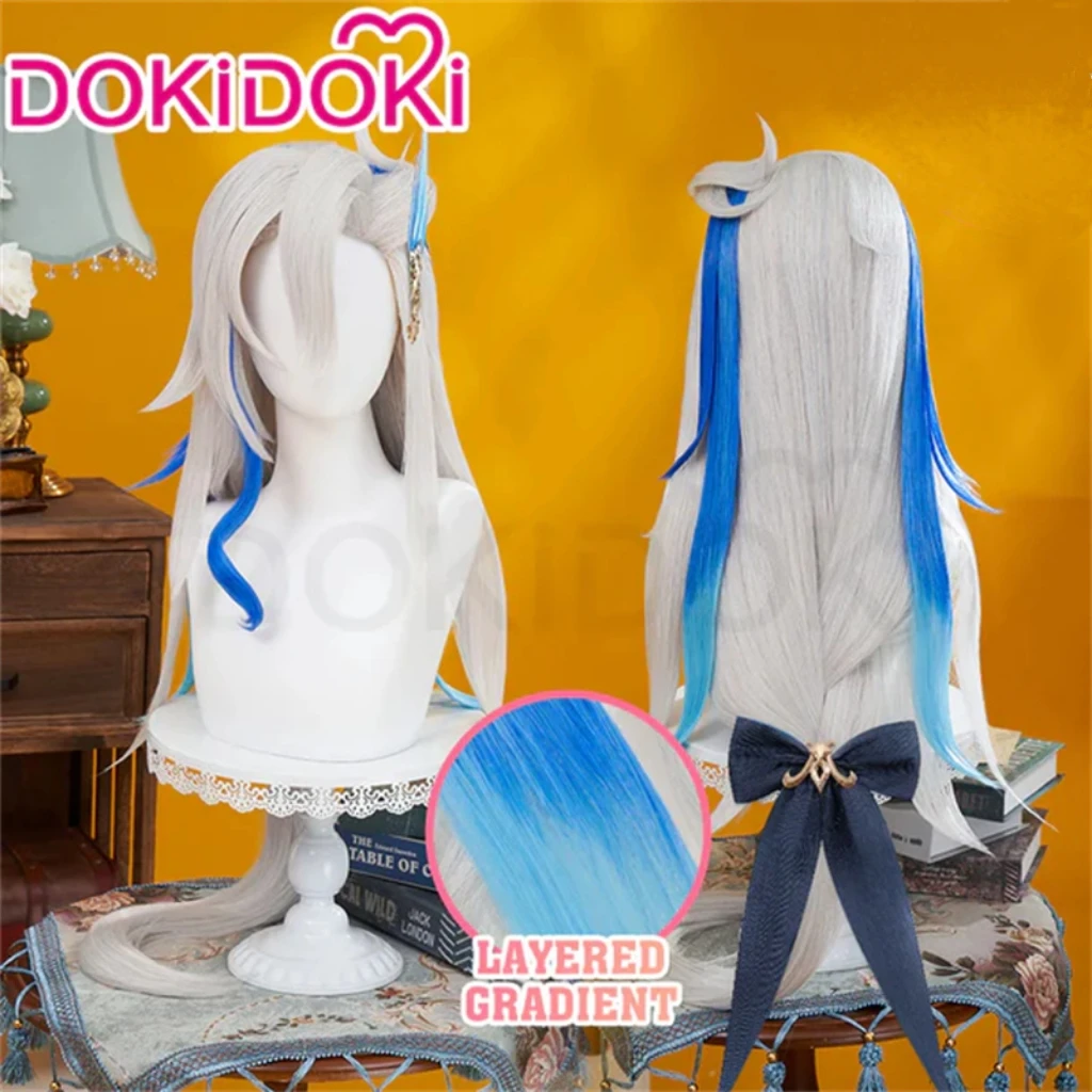 

Neuvillette Wig Cosplay Game Genshin Impact Men 110cm Long Hair Neuvillette Cosplay Fontaine
