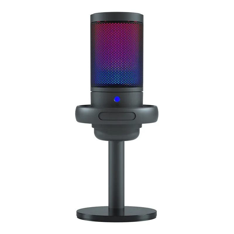 USB Microphone for Recording and Streaming on PC and Mac,Headphone Output and Touch-Mute Button RGB Hypercardioid Microphone