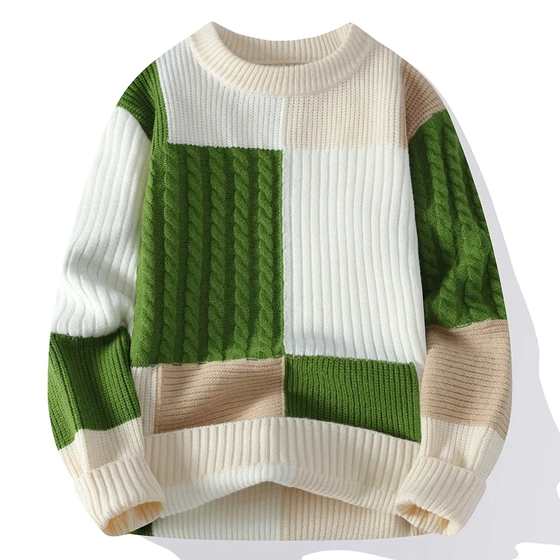 2024 남성용 고급 부드러운 따뜻한 울 스웨터, 한국 하라주쿠 스웨터, 럭셔리 패션, 크리스마스 점퍼, 가을, 겨울, 신상