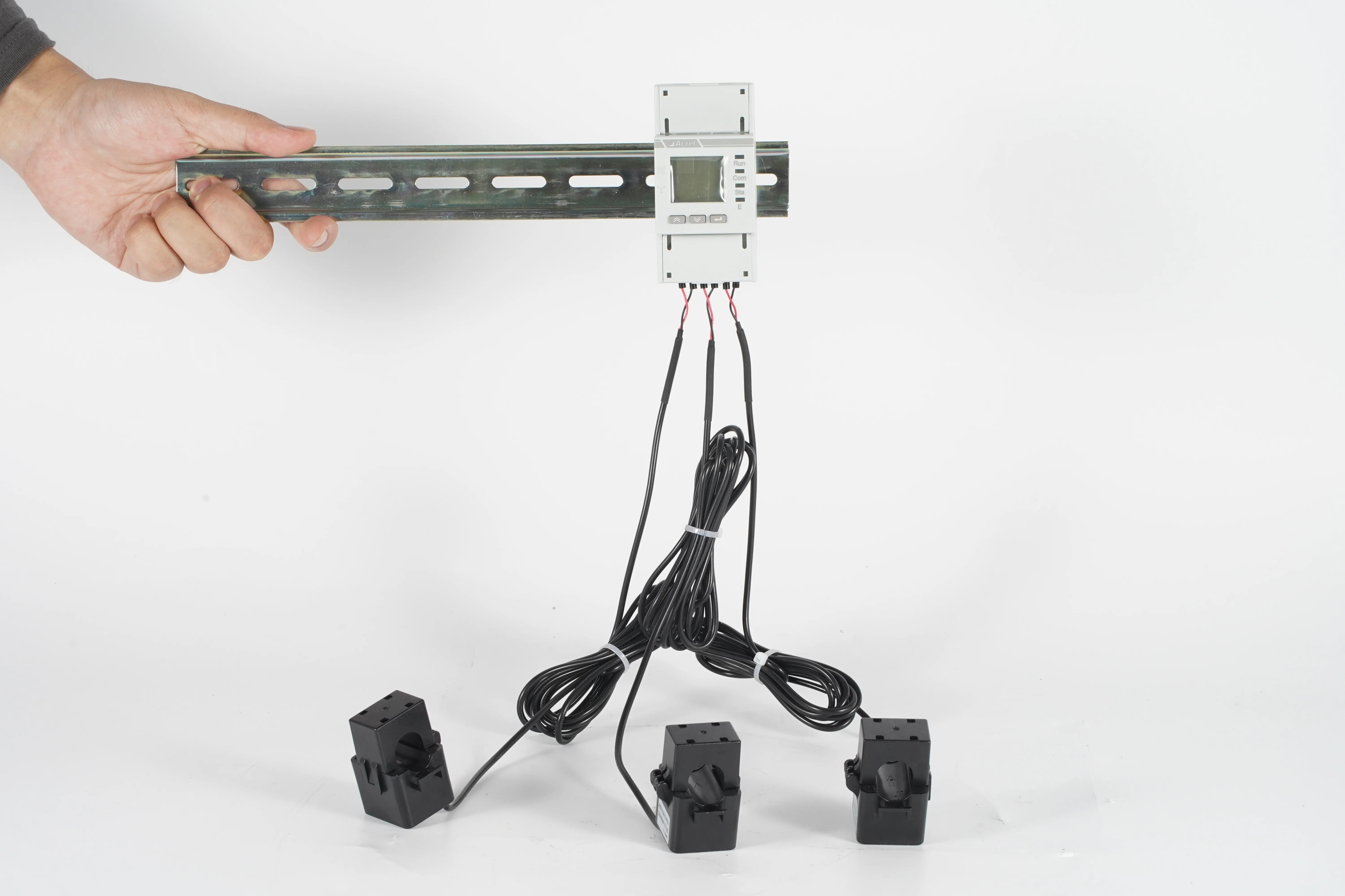 Acrel ADL400N UL/MID Din Rail Energy Meter with RS485 Modbus-RTU Paired 3 Split Core 80A/120A/200A/300A Cts for EV Charger