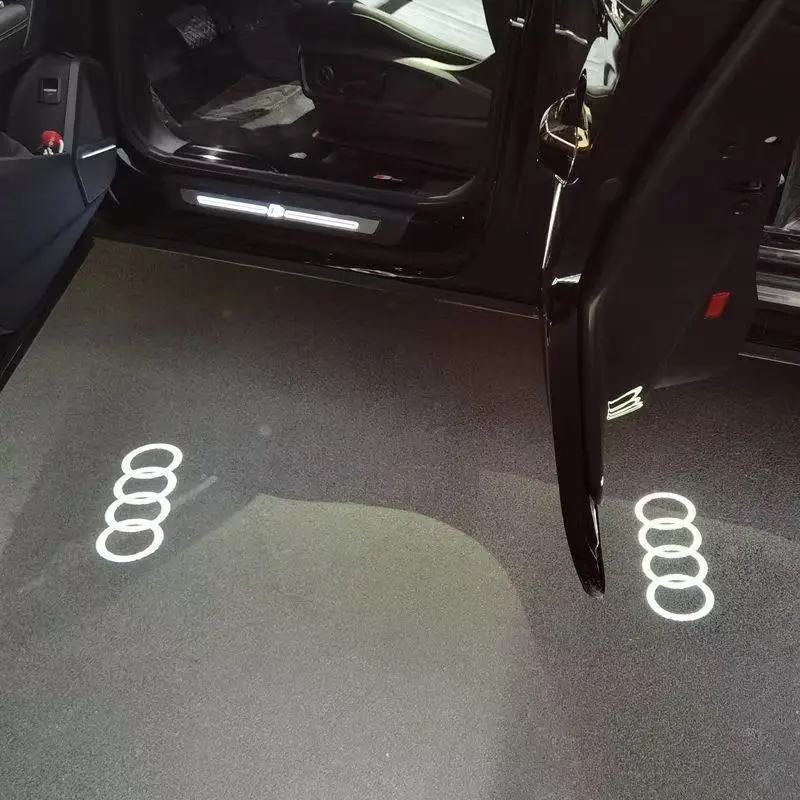 2 luces de bienvenida con logo para puerta de coche para QUTTRO Audi Sline A1 A3 A4 A5 A6 A7 Q3 Q5 Q7 TT B5 B6 B7 8P 8V 8P 8L S3 S4 Accesorios