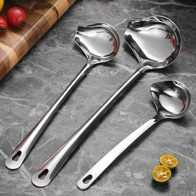 Stainless Steel Duckbill Spoon, Long-handled Sauce Spoon, Thickened Side Mouth, Slanted Mouth, and Crooked Mouth Spoon