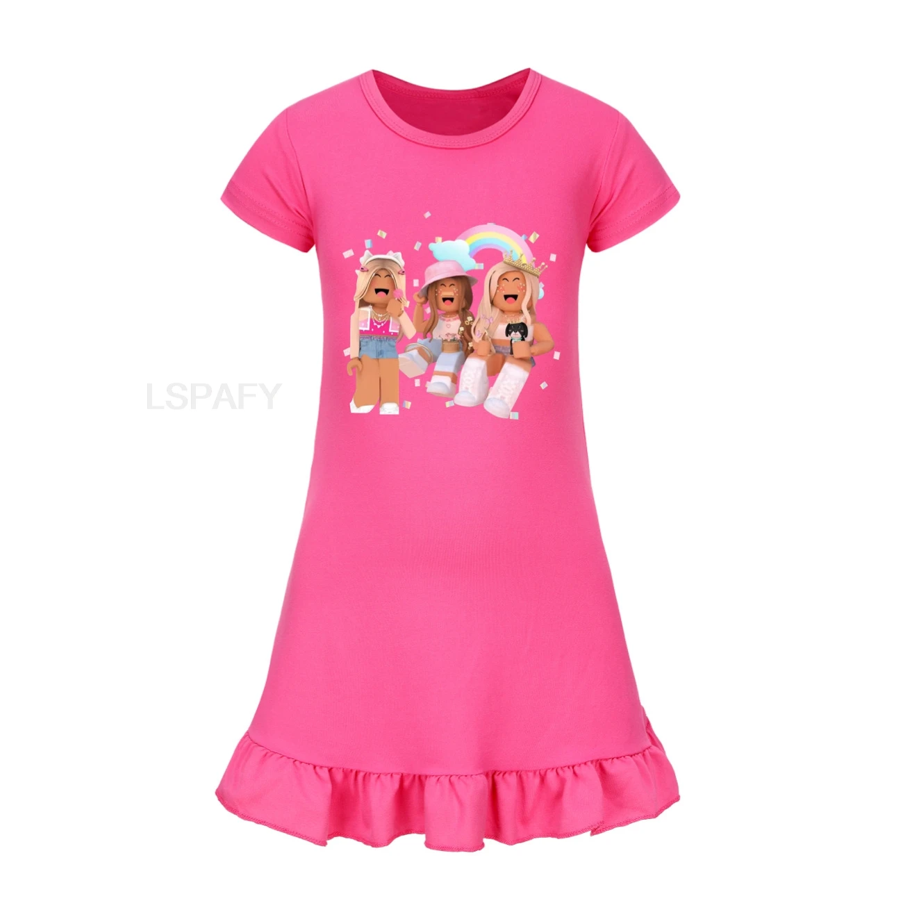 Moda bambini abbigliamento estate ragazze abiti pigiama bambino cotone principessa camicia da notte ragazza pigiameria bambini ROBLOX camicia da