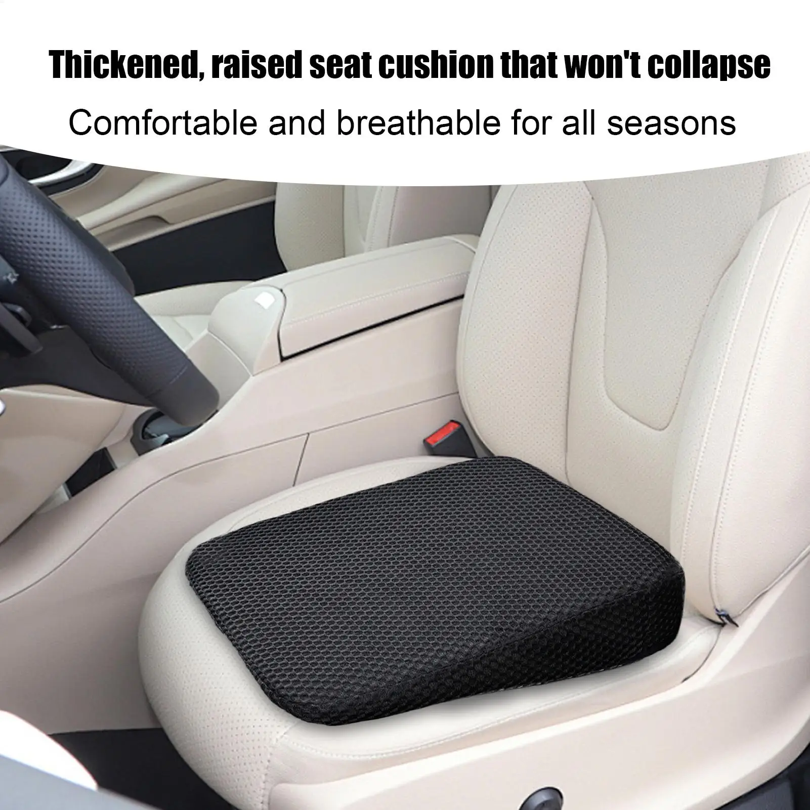 Car Heightened Seat Cushion Thickened Memory Foam Non-Slip Thickened Cushion For Car Seat Driver To Raise Height For Cars Trucks