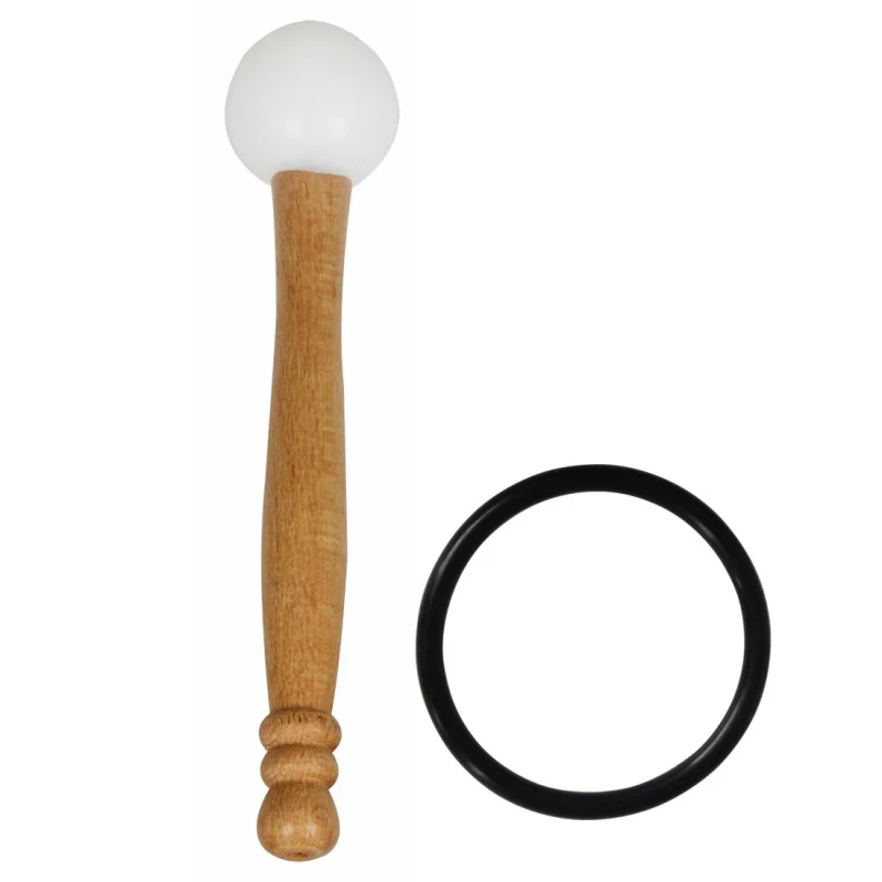 Music Bowl Knock Stick with Rubber Ring Knock Temple Bell Music Bowl Himalaya Bowl Buddha Sound Bowl White Rub