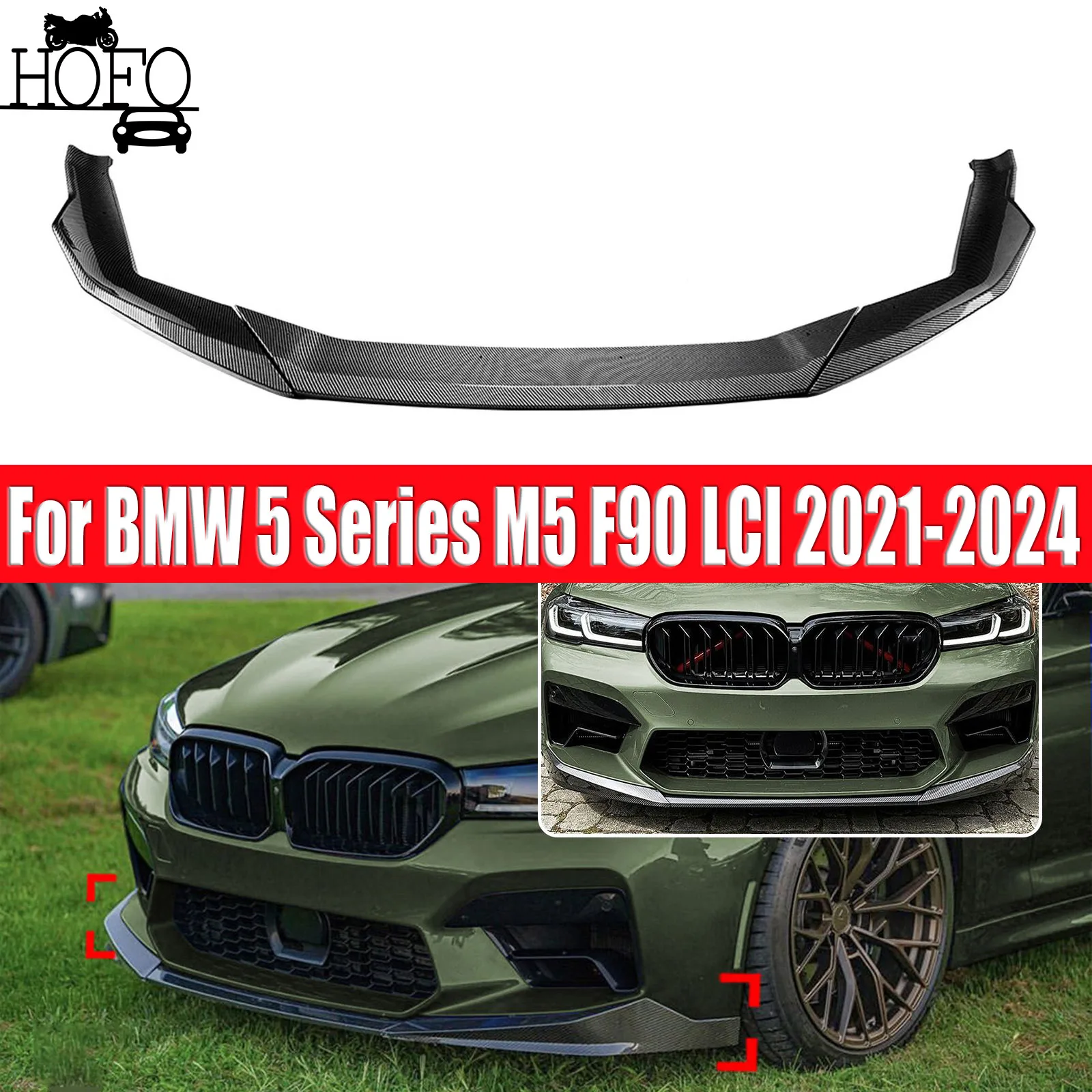 

For BMW 5 Series M5 F90 LCI 2021-2024 Front Bumper Lip Splitter Diffuser Body Kit Cars Exterior Modification Parts