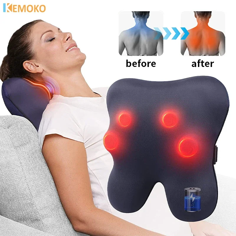 

Neck back shoulders Massager Home Cervical Shiatsu Massage Neck Back Waist Body Electric Multifunctional Massage Pillow Cushion