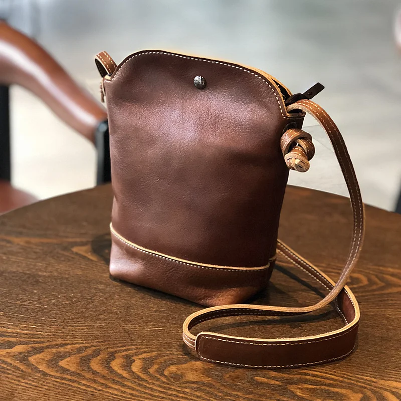 

Vintage handmade women's bag summer soft leather mobile phone small square one shoulder crossbody