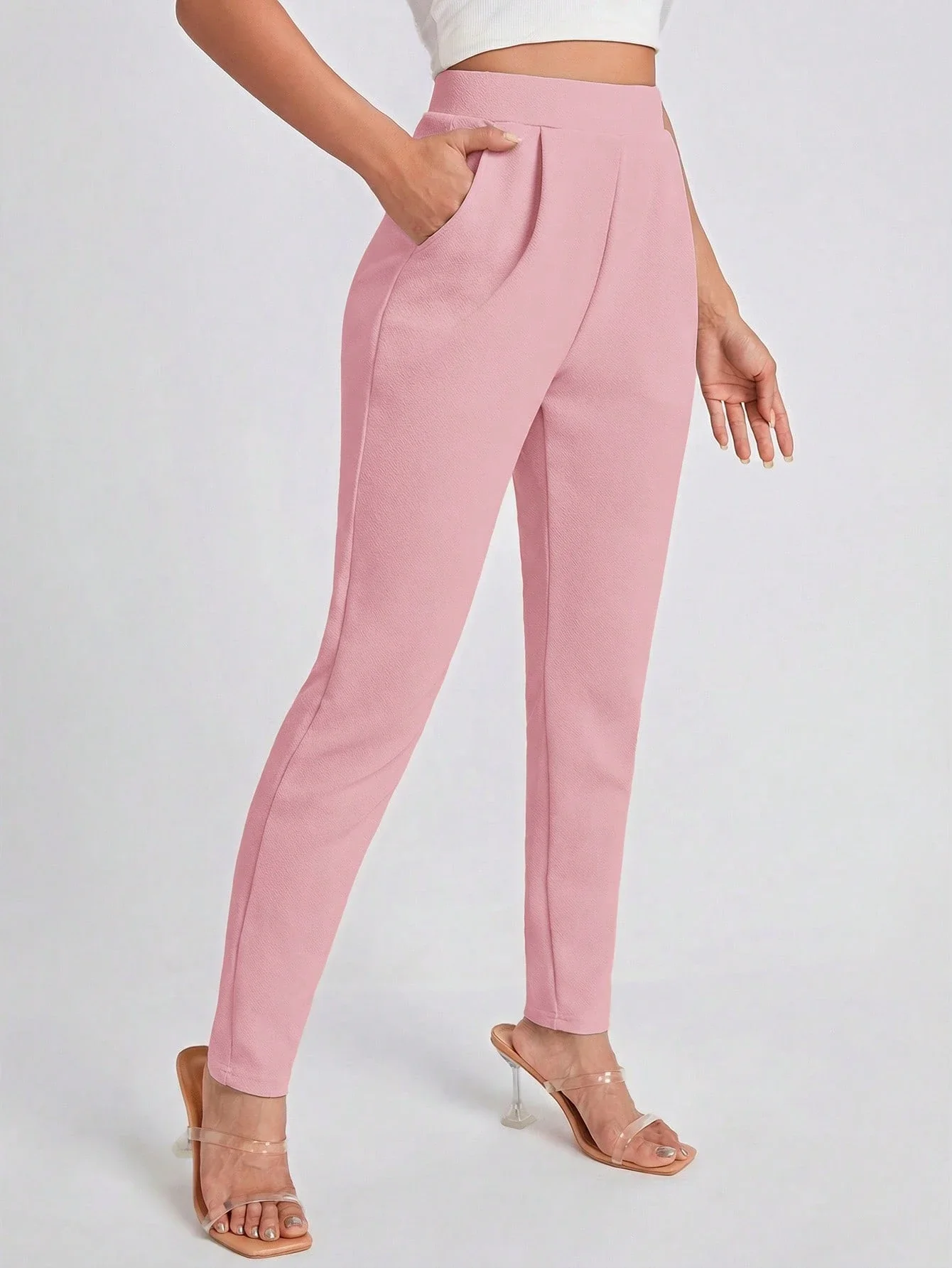 

Женские повседневные однотонные плиссированные брюки до щиколотки с карманами