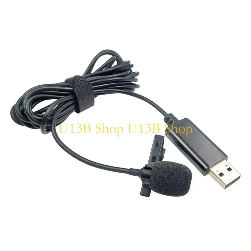 U13B Lavalie USB Hands-free Cord Line Omnidirectional Microphone for Computer Laptop