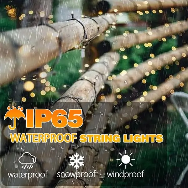 LED Plastic Leath Solar Powered Outdoor Fairy Lights IP65 Waterproof 8 Lighting Modes for Christmas Wedding Decoration