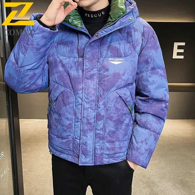 COMXZ Men Down Jacket High Fashion New Style Extreme Cold Resistant Windproof Skiing Puffer Jacket Snowy Thick Warm Parker Coat