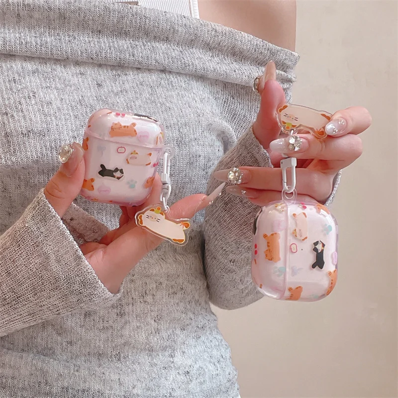 

Kawaii Cartoon Cats Earphone Case For Apple Airpods 4 3 Pro 2 Cover with Cute Charm Silicone Headphone Charging Cases Air pod 3