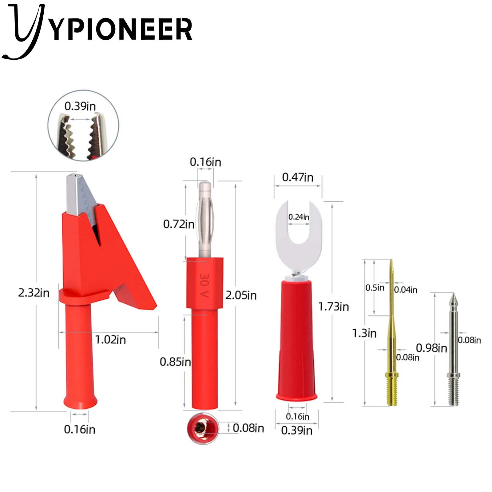 YPioneer P1503E Kit di puntali per Test multimetro sonde di prova elettriche digitali con Clip a coccodrillo Mini Grabber SMD IC Clip per gancio di prova