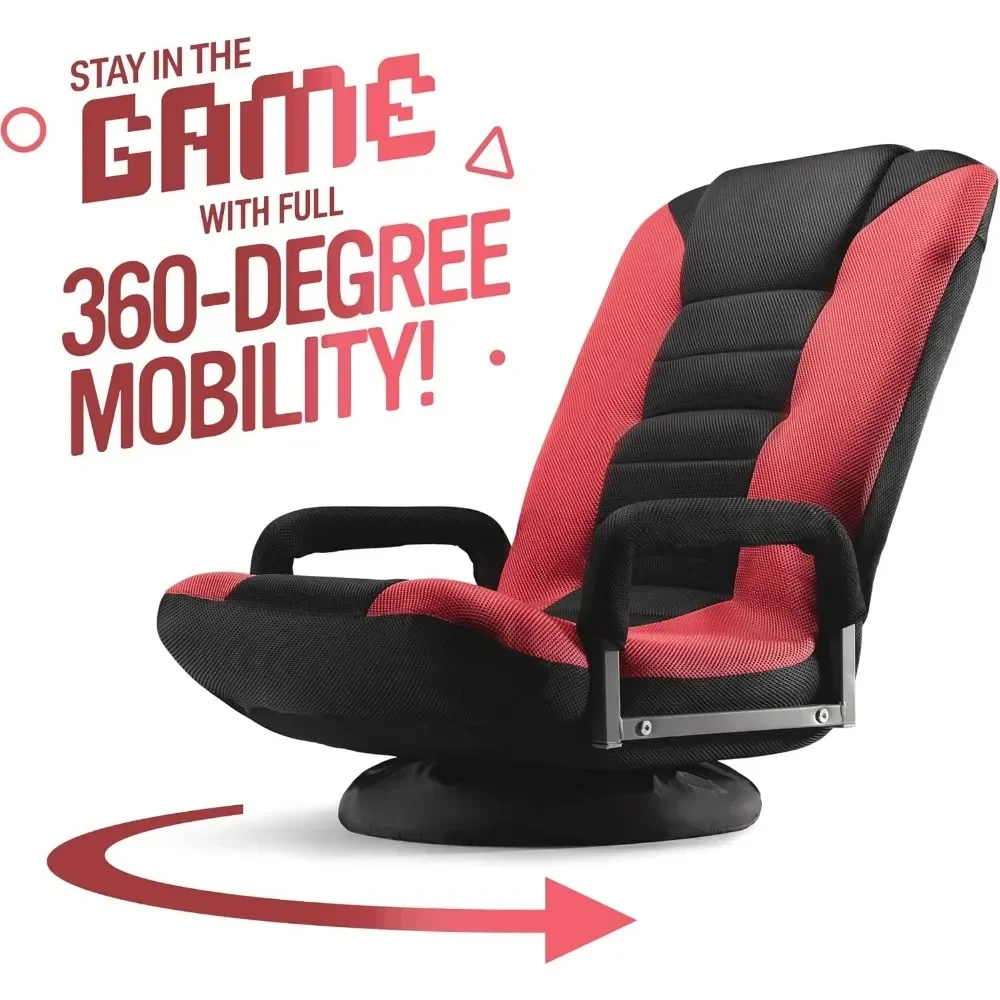 Kids Gaming Chair Swivel Floor Lounger 6 Positions Folds for Storage Game Room view 6