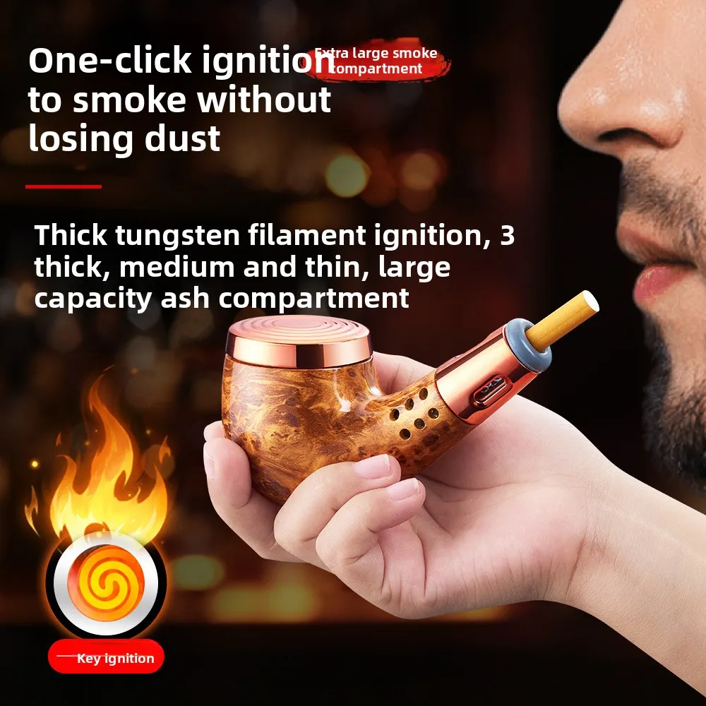 

2025 New Car Cigarette Lighter USB Rechargeable Ashtray No Ash Spill Pipe Design Car Accessories Portable Lighter