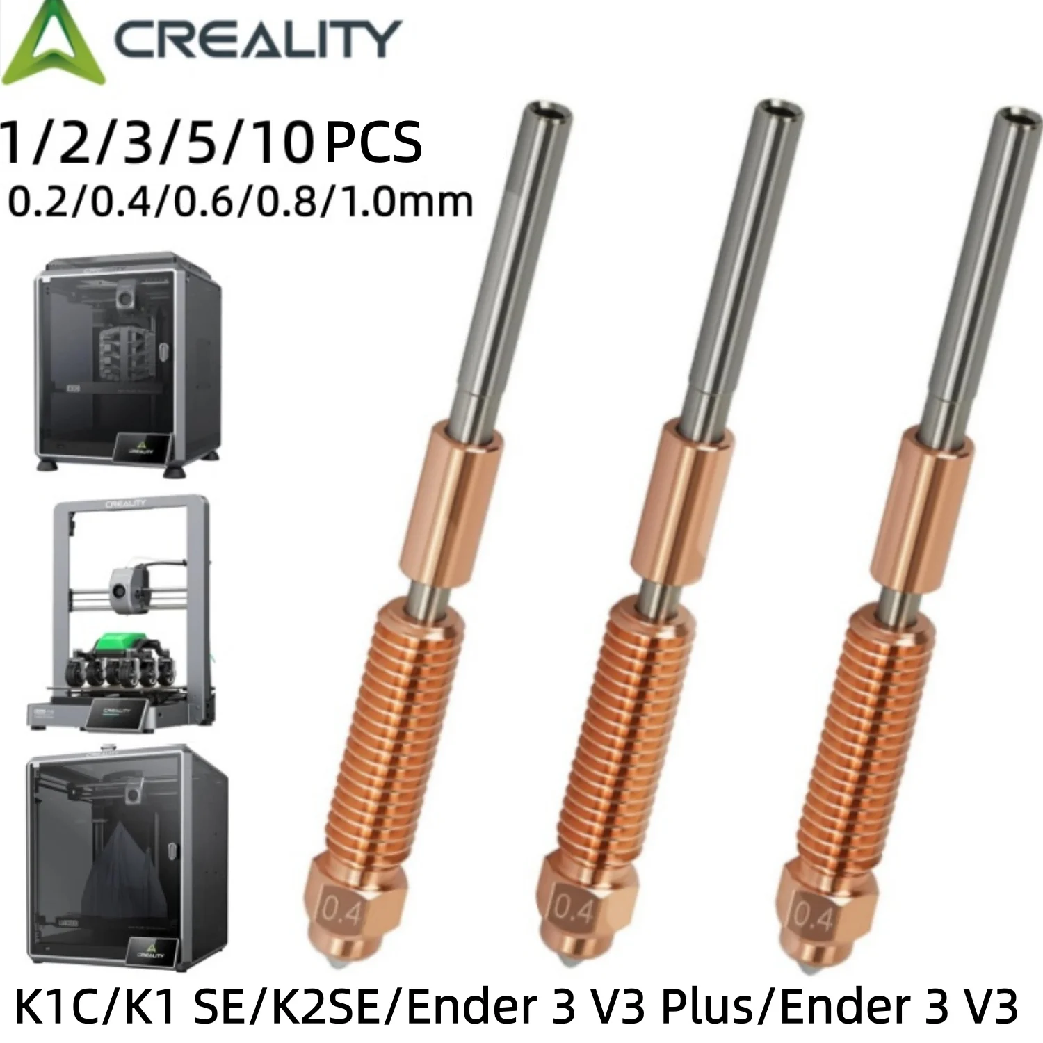 Dysza Creality K2 SE, dysza do drukarki 3D z szybką wymianą, dysza ze stopu miedzi i hartowanej stali do Ender 3 V3, 3 V3 Plus, K1 Max, K1C