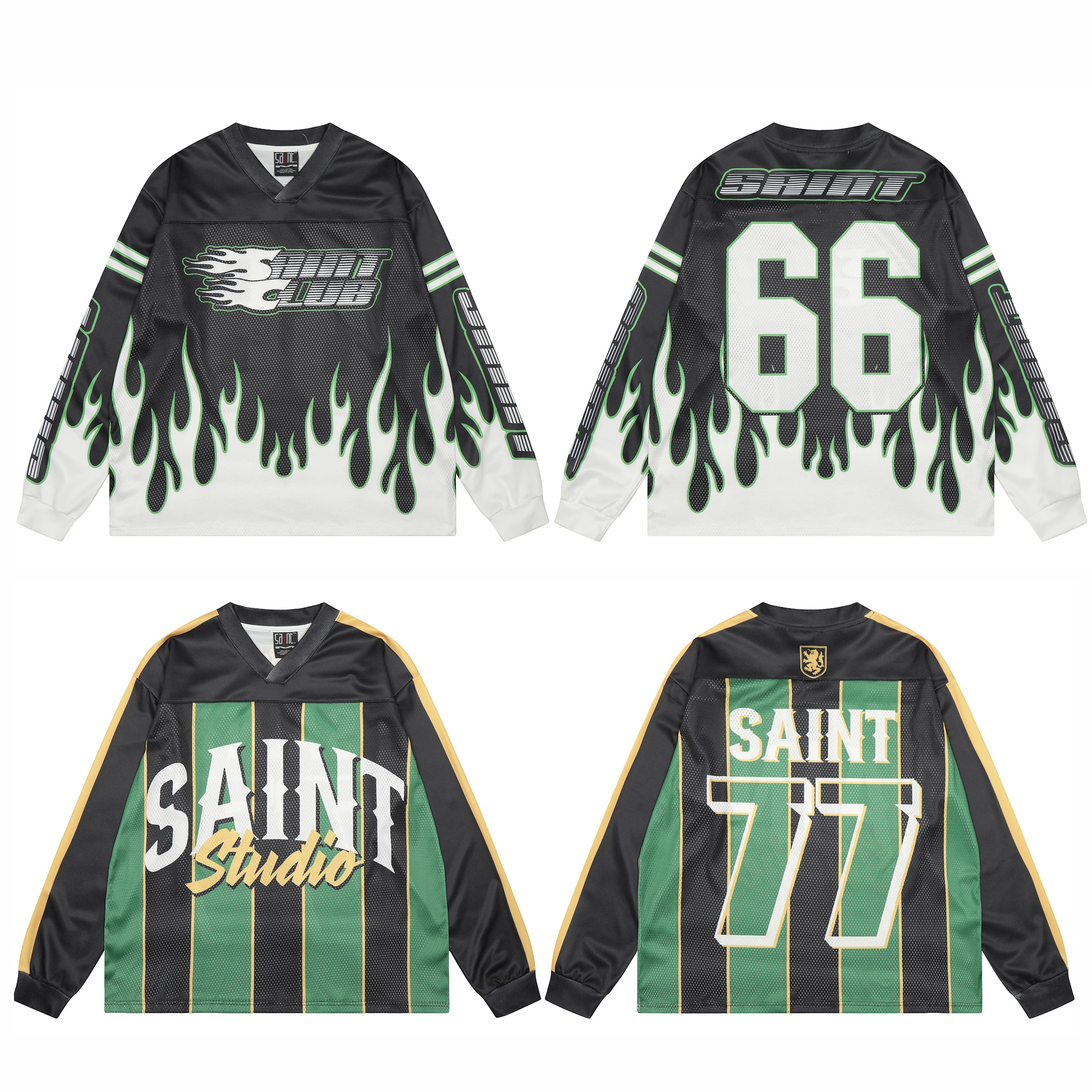 

Good Quality Mesh SAINT Patchwork Yellow BlueT-shirt Men Women Loose Tops Number Ventilate Vintage Tee T Shirt