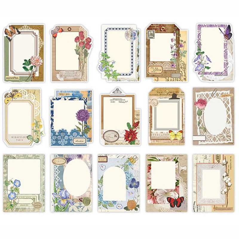 15 pcs /pack Gothic Old Time Box Style Paper Material Memo Pads