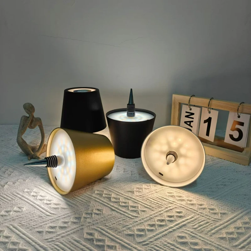 

Embedded Wine Bottle Table Lamp USB Outdoor Camping Portable Dining Table Ambiance Light, Waterproof and Drop-resistant
