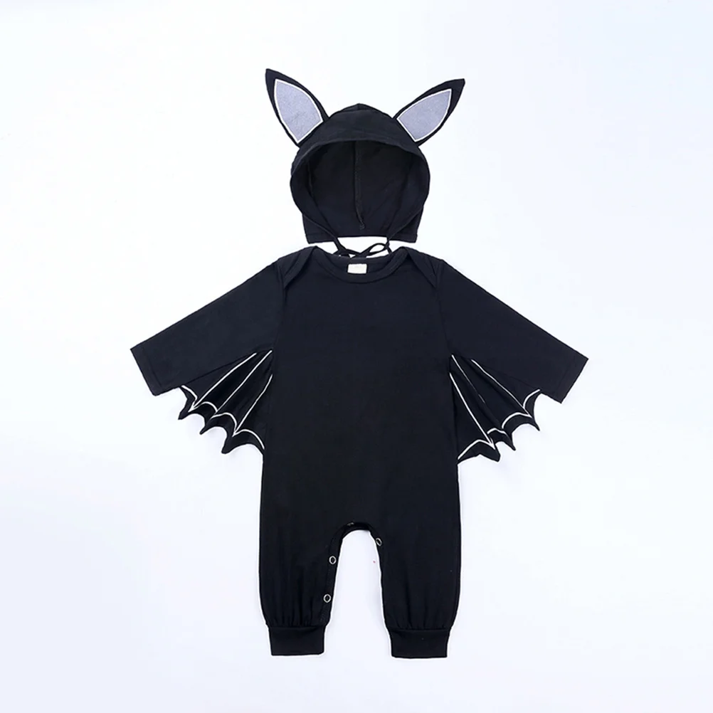 

Baby Boy Jumpsuit Halloween Long Sleeve Bat Design Romper Cotton Black Size 80 Breathable Fashion Hoodie for Newborn Toddler